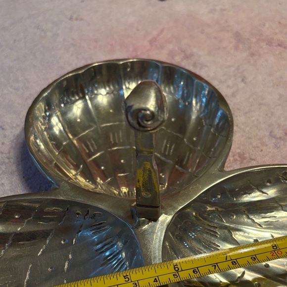 Pewter  Triple Shell Serving  Dish - Picture 4 of 6